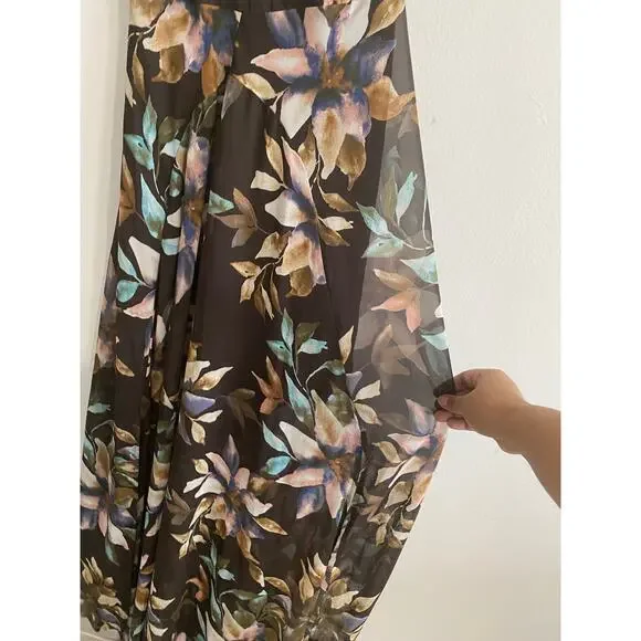 Astr the Label‎ Floral Sheer Tie Back Slit Wrap Maxi Dress - Picture 9 of 12